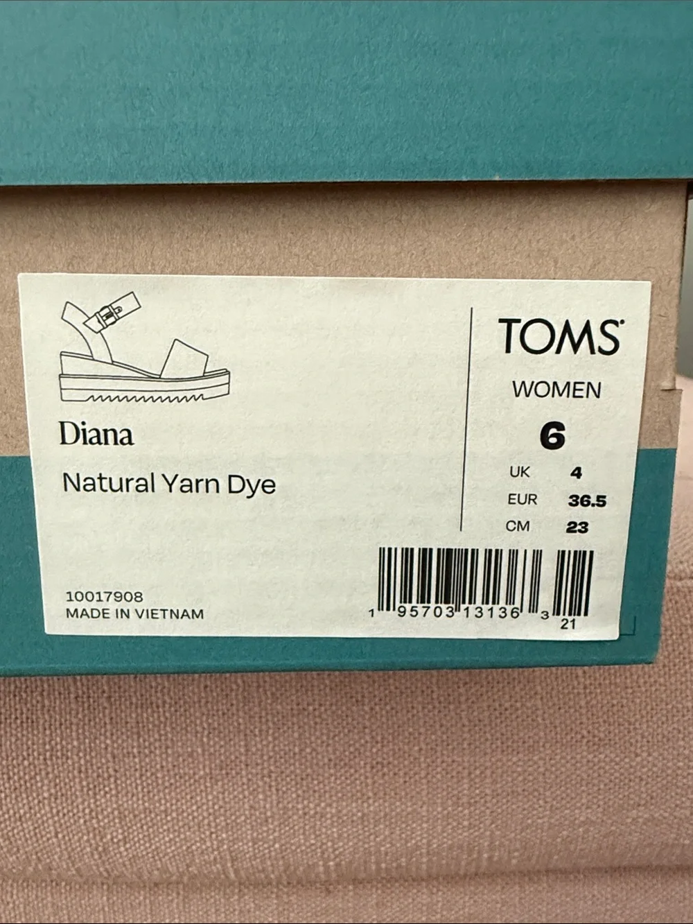 TOMS Natural Canvas Wedge Sandals - Picture 6 of 7